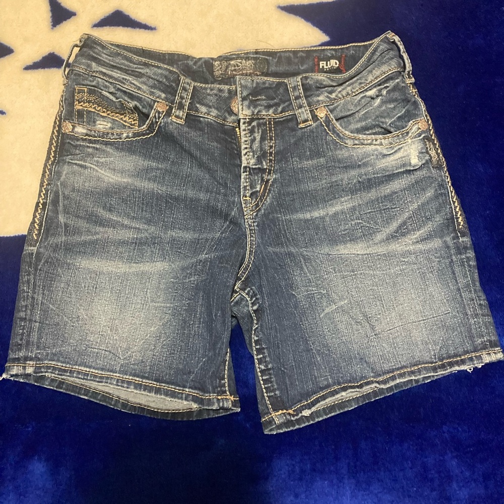 Silver jean shorts